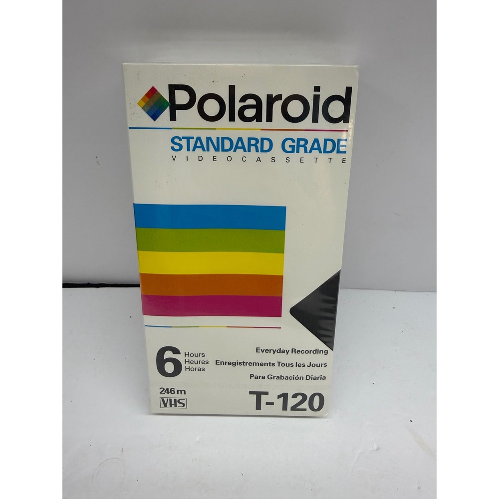 Polaroid Standard Grade T-120 VHS Blank Video Cassette Tape Factory Sealed 1999